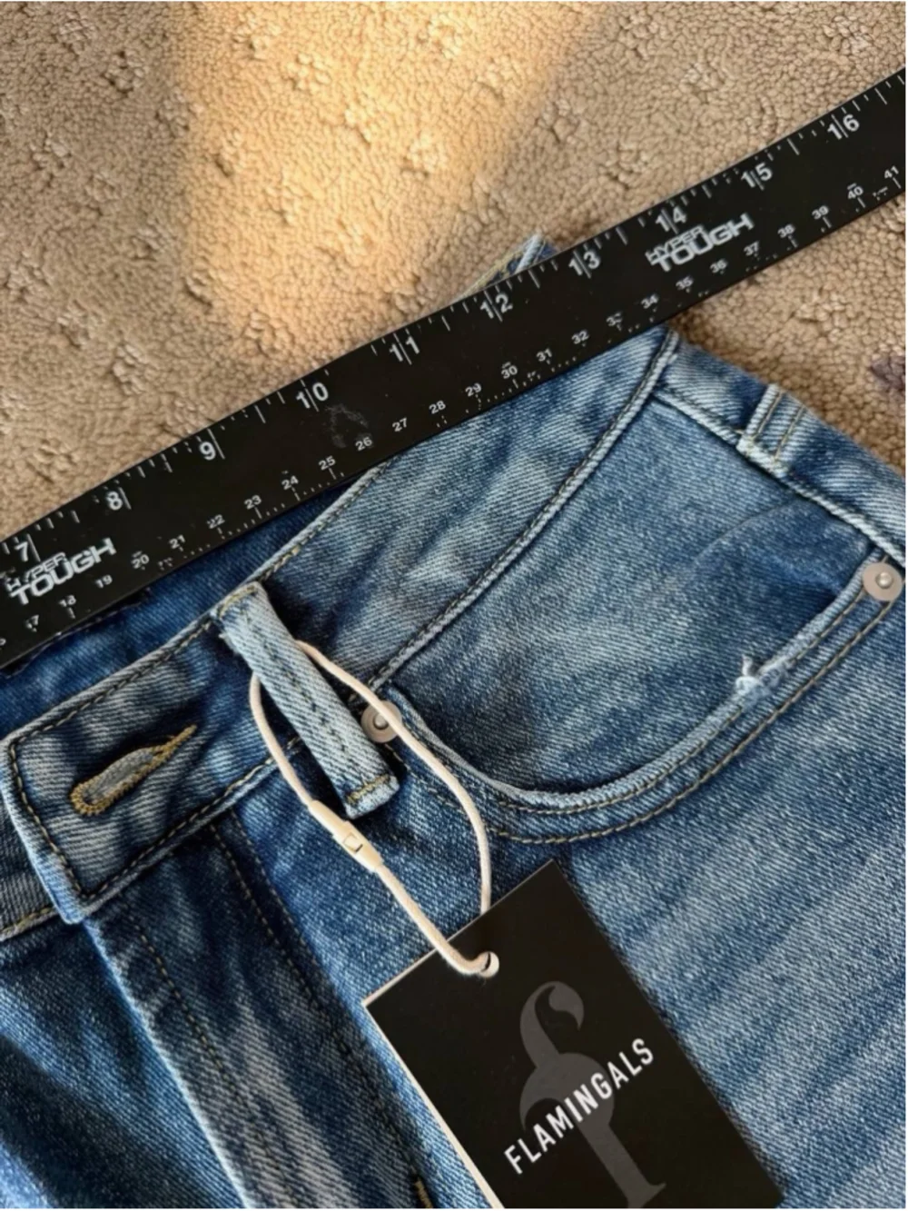 Flamingals Straight Leg Crop Jeans for Women Mid Rise Raw Hem Jeans XS